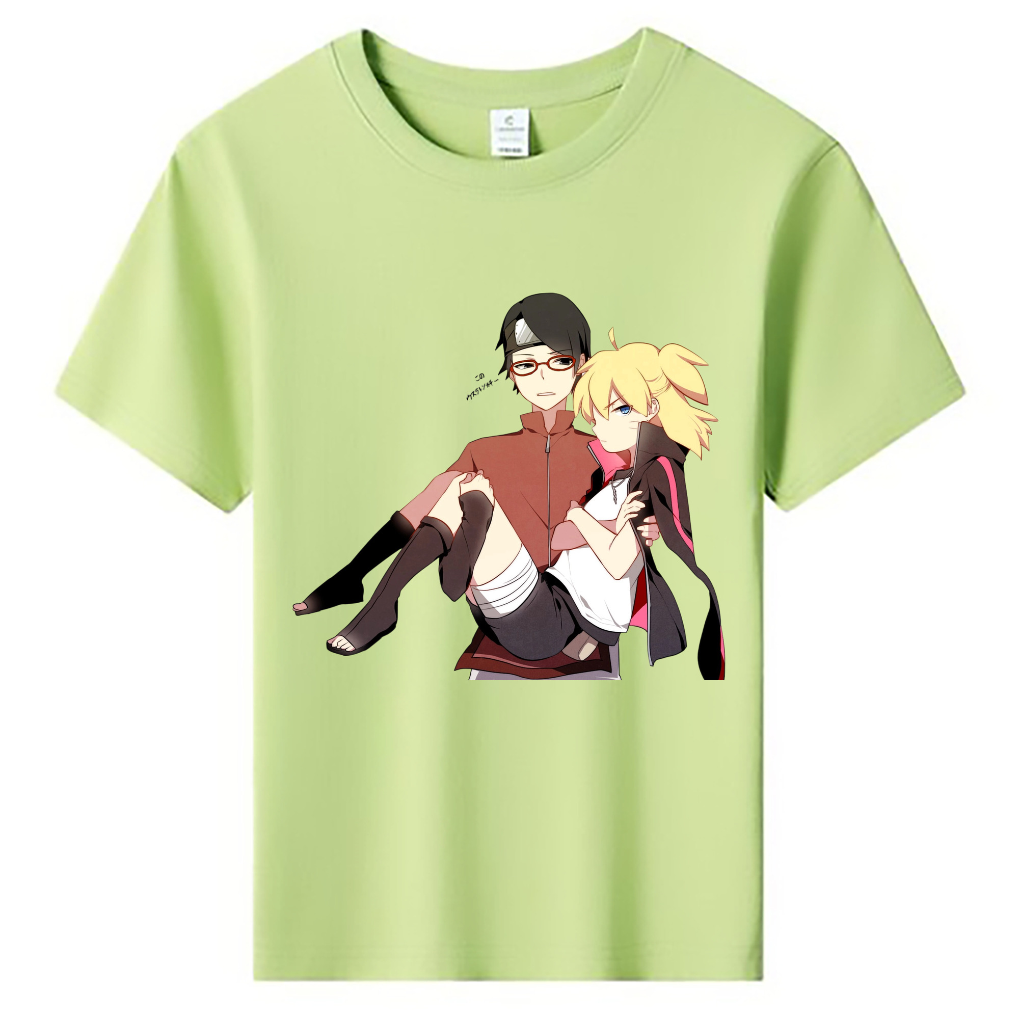 （画像用） NARUTO -ナルト- うちは サラダ Uchiha Sarada 綿100％キッズTシャツ（フロントプリント）